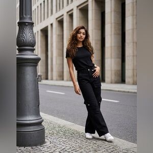 Stylish Black T-Shirt and Pants Set